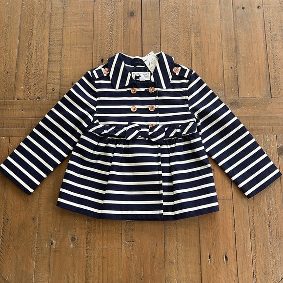 Janie and jack high tea navy striped jacket nwt - Picture 3 of 9